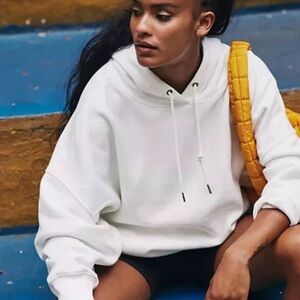 Free People FP Sprint to the Finish White Hoodie Small NWT READ